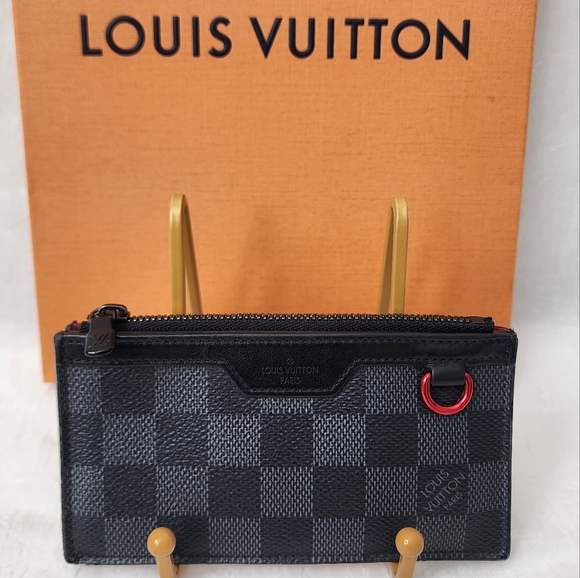 Auth Louis Vuitton Damier Graphite Card Holder/Wallet - Picture 1 of 12